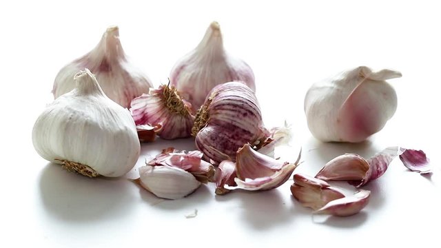 garlic on white background