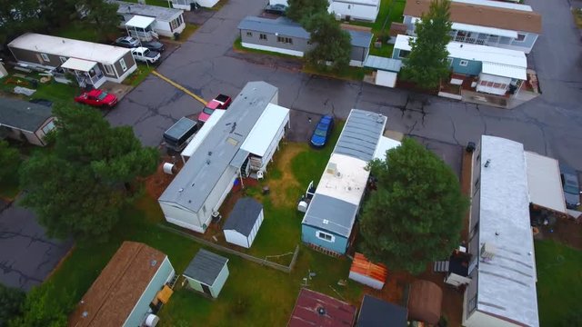 Aerial over trailer park homes