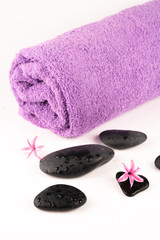 massage equipment and black stones
