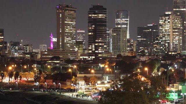 Tel Aviv Israel Evening Skyline 
