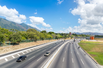 Panoramic View of Francisco Fajardo highway in Caracas, Venezuela