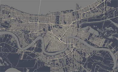 map of the city of New Orleans, Louisiana, USA - obrazy, fototapety, plakaty