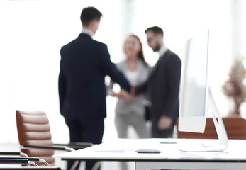 blurred image of the office.