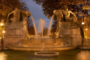 Turin, Piedmont, Italy - Fontana Angelica located in Piazza Solferino (Solferino Square) - 1929