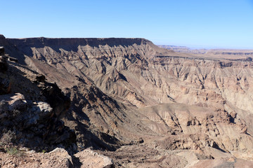 Fototapeta na wymiar sensational view of the Fish River Canyon the second largest canyon in the world - Namibia Africa