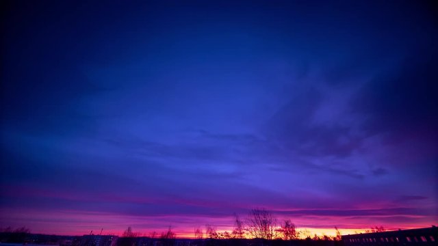 The sky at dawn, sunrise early morning, time lapse