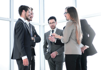 Back view of a Group of business team