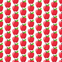 Red Apple Seamless Pattern - Red apples on white background