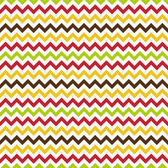 Colorful Chevron Seamless Pattern - Red, yellow, brown, green, and white chevron or zig zag pattern
