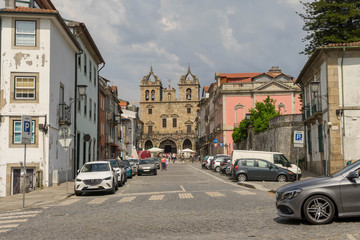 Fototapeta na wymiar Streets of Braga, Portugal during easter holidays.