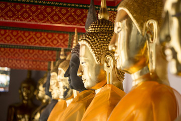 golden Buddha statue from Wat pho Themple in Bangkok, Thailand