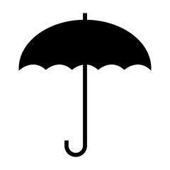 Umbrella Illustration - Black umbrella silhouette isolated on white background
