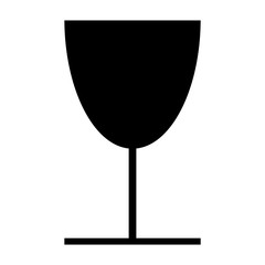 Wine Glass Illustration - Black wine glass silhouette isolated on white background