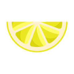 Lemon Citrus Illustration - Half lemon slice isolated on white background