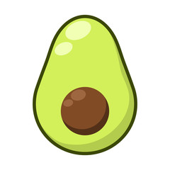 Avocado Illustration - Avocado half or cross section isolated on white background