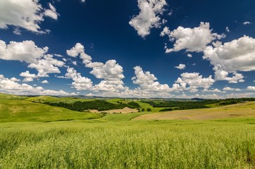 Obraz premium Bellissimo paesaggio naturale delle Crete Senesi in Toscana, Italia