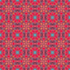 Nontrivial bright color abstract  geometric pattern, vector seamless, can be used for printing onto fabric, interior, design, textile, covers, background, paper, tile, towel, carpet, border