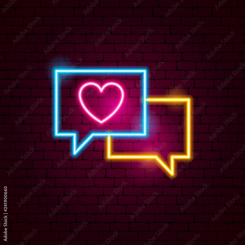 Sticker love message neon sign