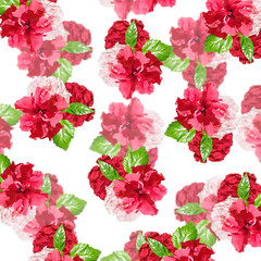 Beautiful floral background of Chinese rose and carnation 