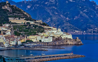 Amalfi village Italy, view from the north