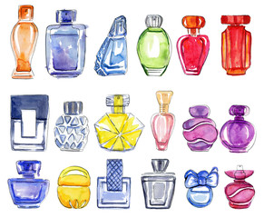 Big set of perfume bottles