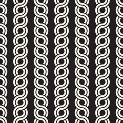 Vector seamless rounded interlacing lines pattern. Modern stylish abstract texture. Repeating geometric stripes