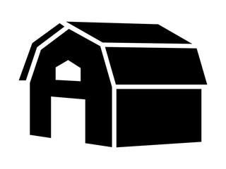 Western prairie barn house flat vector icon for farm apps and websites © martialred