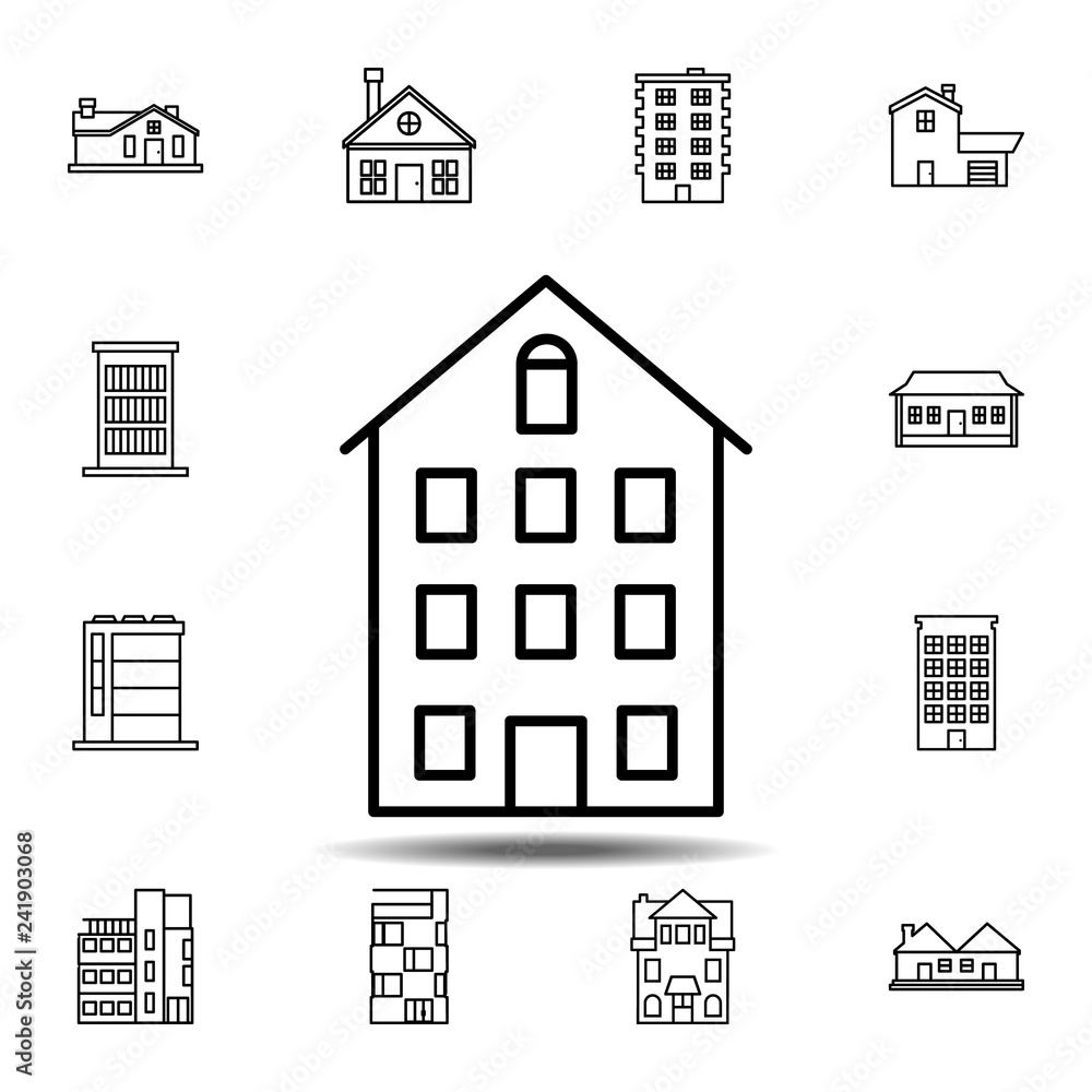 Poster building outline icon. simple outline vector element of building icons set for ui and ux, website or