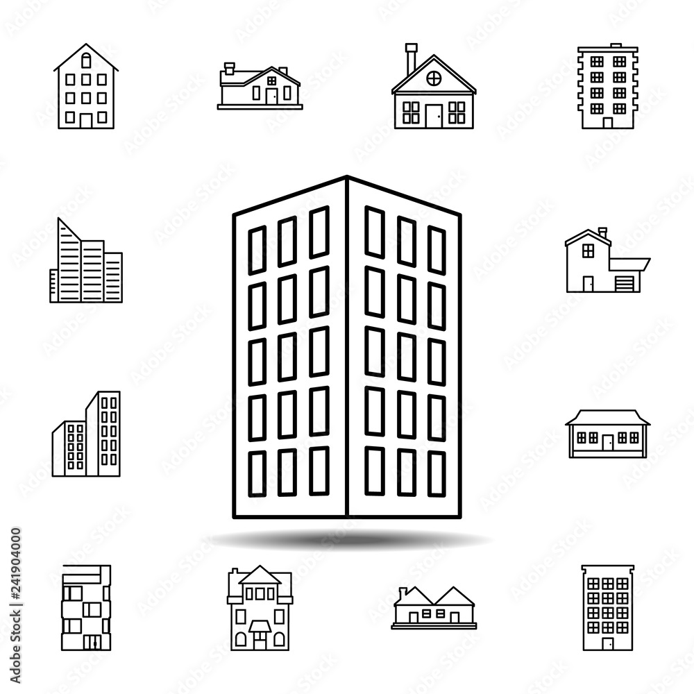Poster building outline icon. simple outline vector element of building icons set for ui and ux, website or