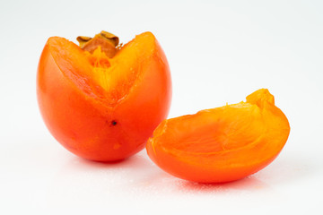 persimmon on white background	
	

