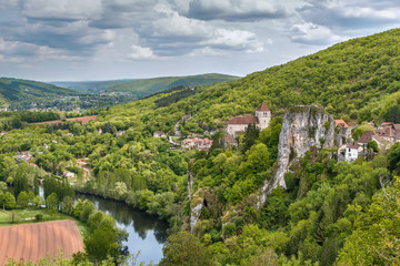 Fototapeta na wymiar Valley of Lot river, France