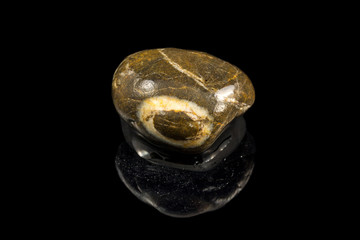 Colorful stone with different designs and colors and black background