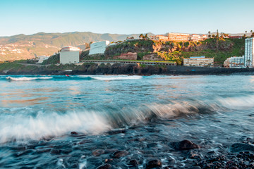 Obraz premium Puerto de la Cruz, new, updated photos of the popular beach Playa Martianez.