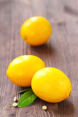 Fresh lemons on the table