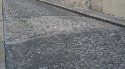 Fototapeta premium Paris,France-October 17, 2018: Remains of Roman rampart on Rue de la Colombe in Paris