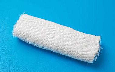 medical bondage over blue background