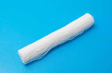 medical bandage over blue background