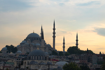 Fototapeta premium Suleymaniye Mosque at sunset