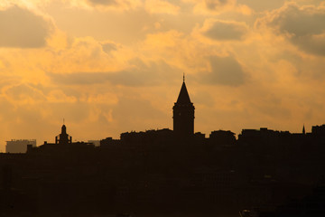 Silhouette of Galata Tower 