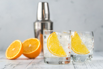 Glasses of gin and tonic