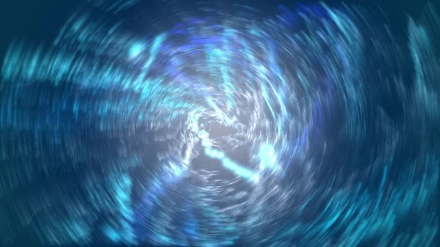 4K Blue galaxy cloud tunnel space particles