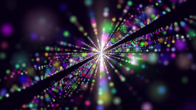 4K Rainbow galaxy space particles
