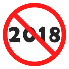 no 2018 number icon black object in red warning sign