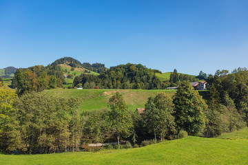 Countryside in Switzerland in autumn - a picture taken in September near the town of Appenzell