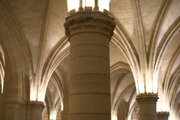 Fototapeta premium Paris,France-October 17, 2018: Inside view of Conciergerie Paris, the former prison, in Cite island ,France 