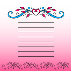 Vintage template of wedding congratulations card