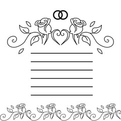 Vintage template of wedding congratulations card