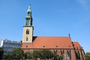 Church Marienkirche at Alexanderplatz in Berlin, Germany