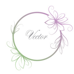 Vector frame with leaves and curls. Decorative frame, curls on a white background