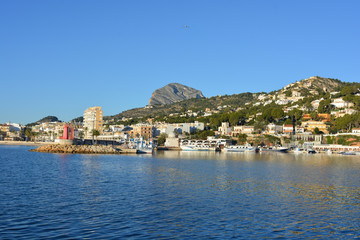Fototapeta na wymiar view of port in Javea on the Costa Blanca, Spain